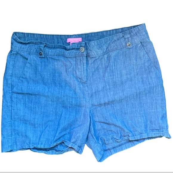 Isaac Mizrahi Chambray Shorts Size 14 - Picture 1 of 7